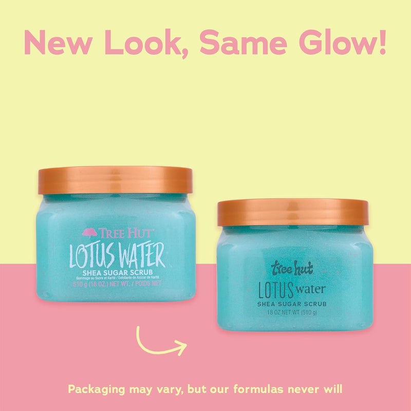 Treehut Lotus Water Shea Sugar Scrub, Exfoliating, Hydrating & Moisturizing Body Scrub with Shea Butter & Nourishing Essential Oils, Smooth & Soften Skin, 18 oz - Image 2